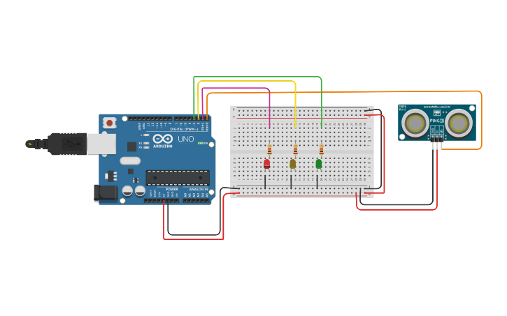 Circuit design Copy of Semaforo con sensor tres pines | Tinkercad