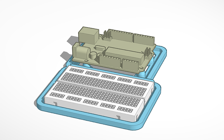3D design Arduino and breadboard holder - Tinkercad