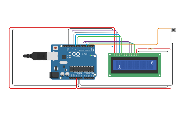 Circuit design Project 4 - LCD Game - Tinkercad
