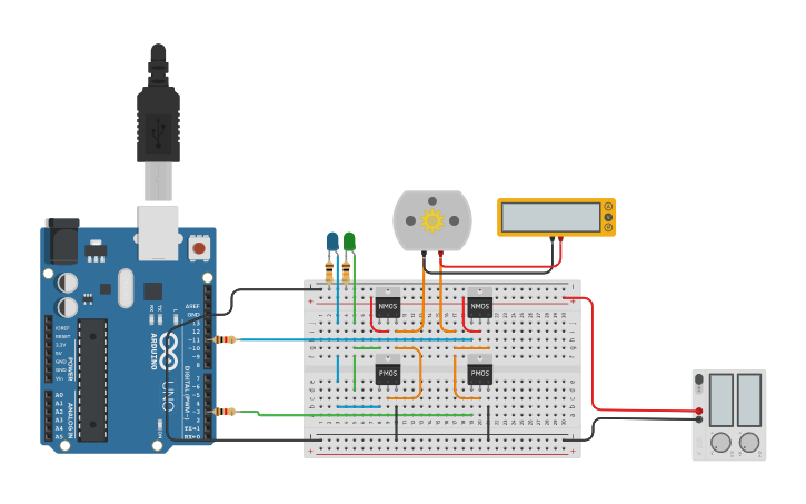 Circuit design Ponte H MOSFET - Tinkercad