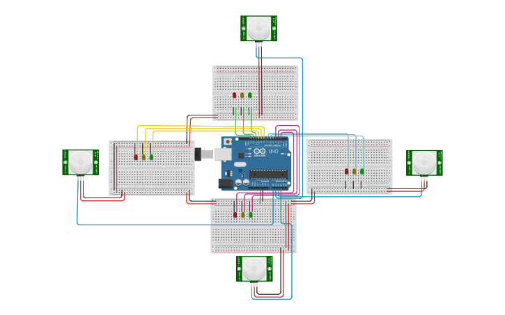Circuit design Traffic Light - Tinkercad