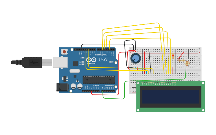 Circuit design light intensity using ldr | Tinkercad