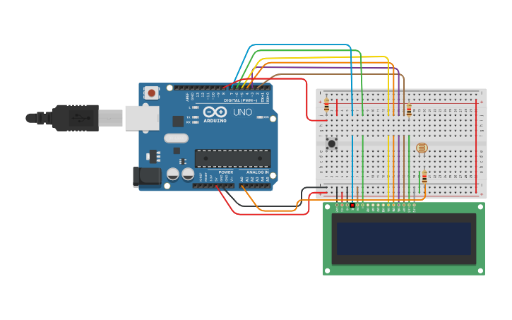 Circuit design LCD - Tinkercad