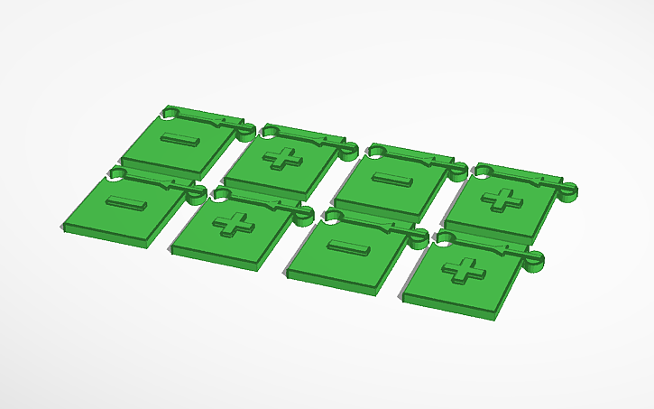 3D design Plus und Minus Puzzle-Teile - Tinkercad