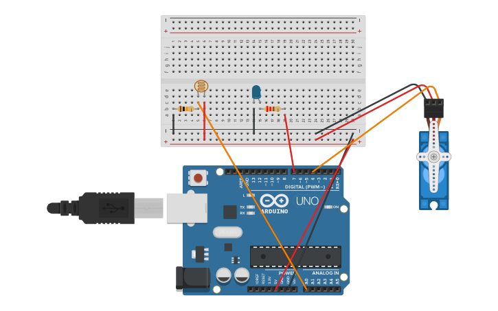 Circuit design Arduino Light Sensor - Tinkercad