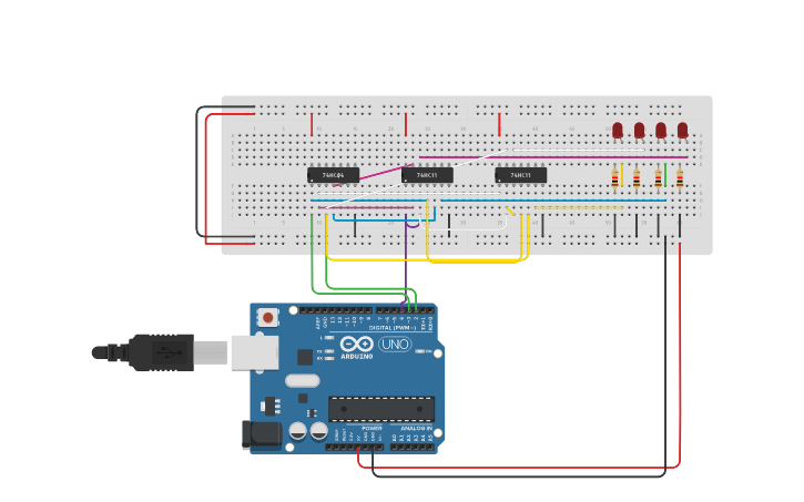 Circuit design Demux - Tinkercad