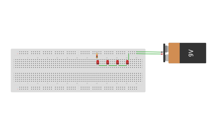 Circuit design Led en serie arduino | Tinkercad