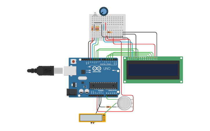 Circuit design sensor_gas - Tinkercad