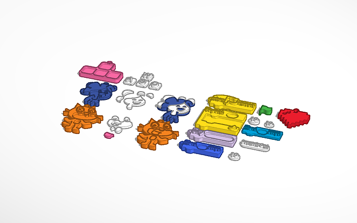 3D design SHARED Scratch Earrings Cat and Block - Tinkercad