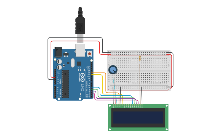 Circuit design Arduino LCD - Tinkercad