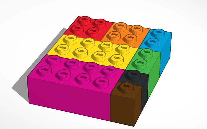 3D design yellow lego brick | Tinkercad