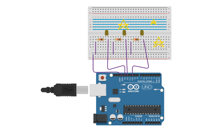 Circuit design PT: Blinking Lights | Tinkercad