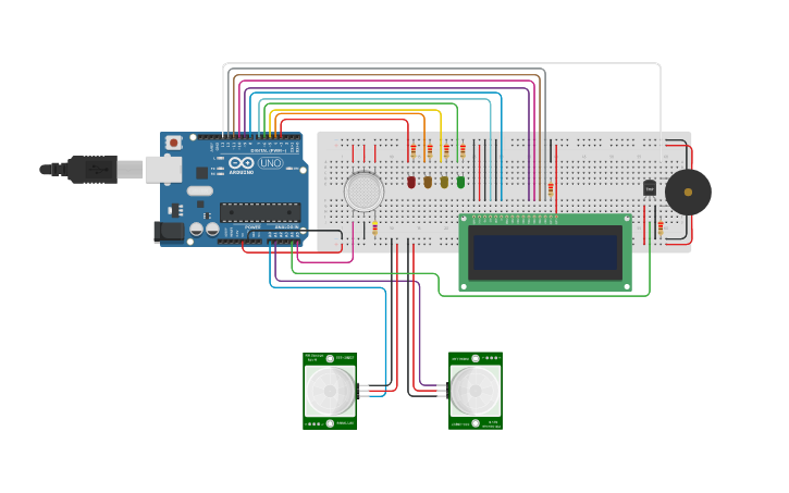 Circuit design Human Counter with Emergency Smoke and Heat Detector ...