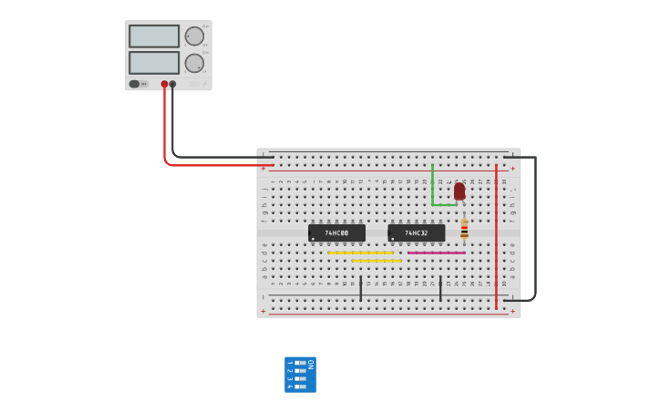 Circuit design NOR and OR Gate | Tinkercad