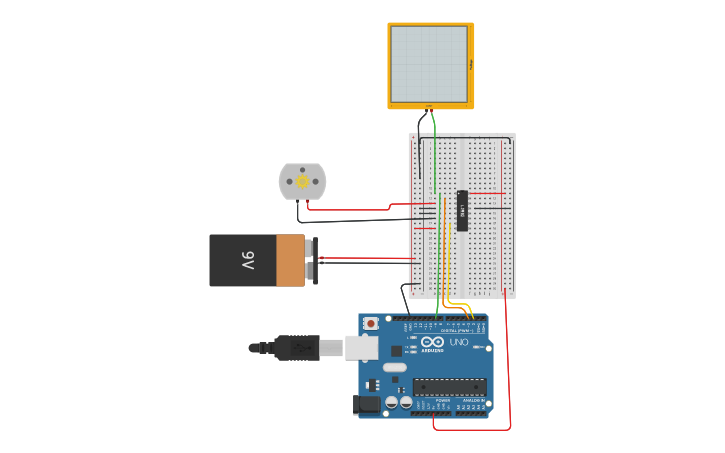 Circuit design Commande d'un moteur à courant continu - Tinkercad