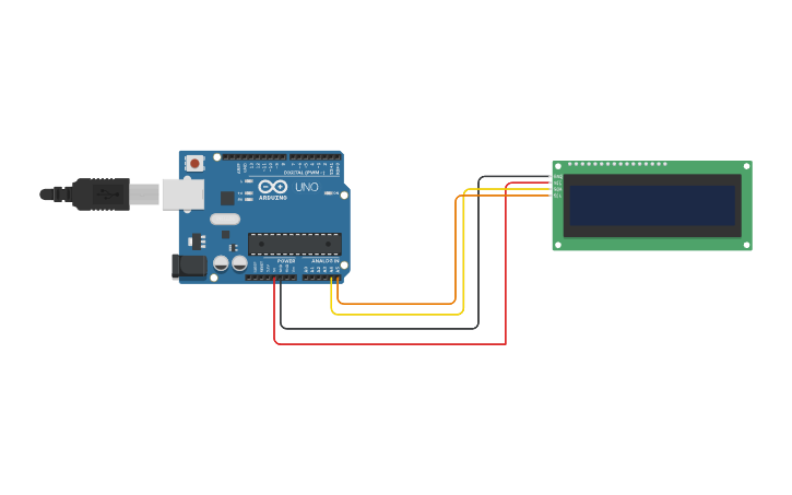Circuit design LCD with Arduino - Tinkercad