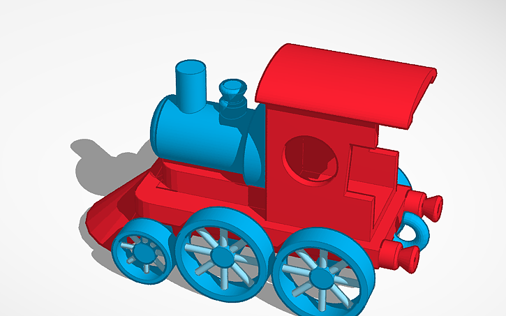 3D design Steam train toy car - Tinkercad