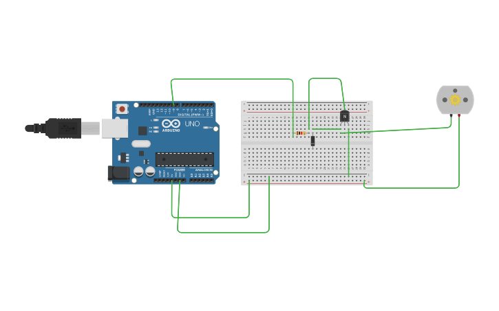 Circuit design DC-Motors Arduino | Tinkercad