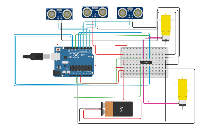 Circuit design multiple sensor code - Tinkercad