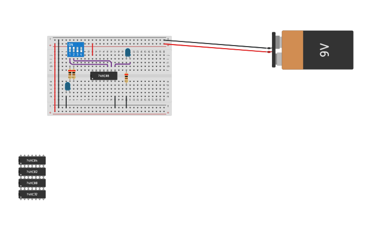 Circuit design Logic Gate IC Testing Experiment - Tinkercad