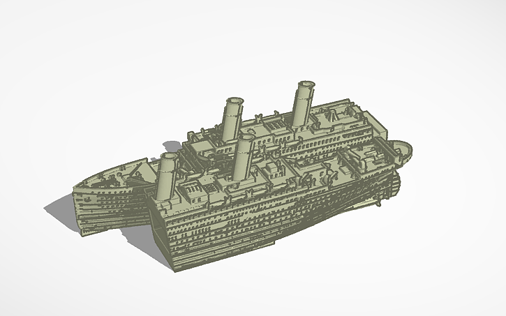 3D design Titanic Split Model - Tinkercad