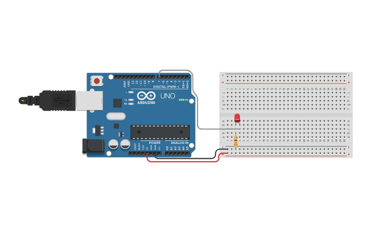 Circuit design Piscando o LED com Arduino. - Tinkercad