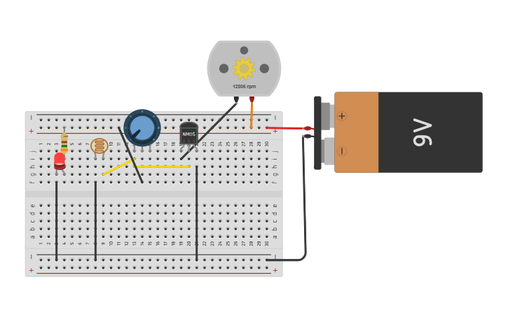 Circuit design nMos - Tinkercad