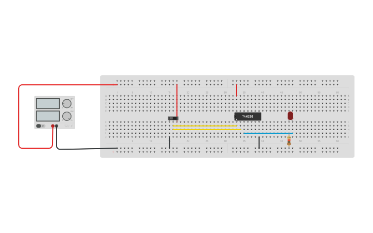 Circuit design NOT GATE FROM NAND GATE | Tinkercad