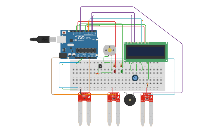 Circuit design Smart Irrigation System using 3 Soil Moisture Sensor ...