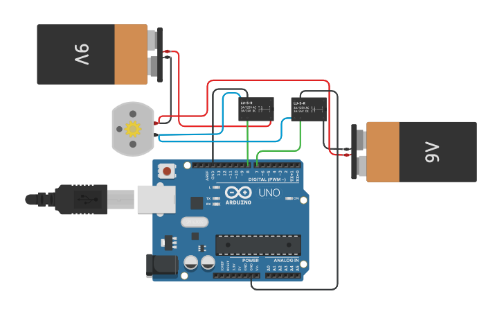Circuit design Relay - Tinkercad