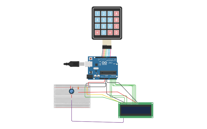Circuit design pantalla lcd arduino - Tinkercad