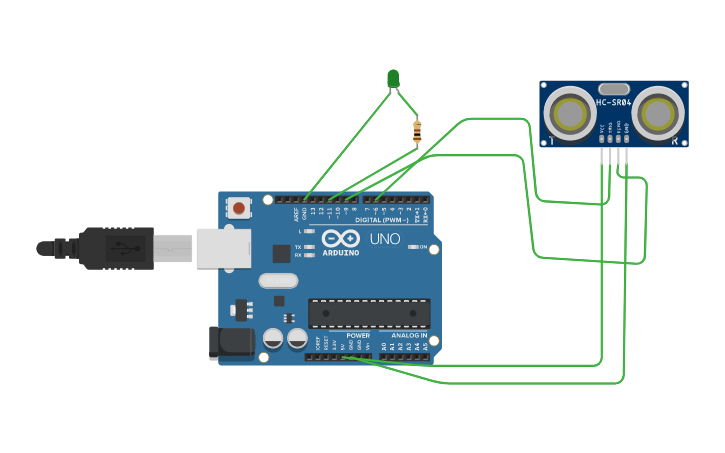 Distance On Led Controller Circuit design distance led - Tinkercad