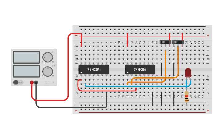 Circuit design LAB7 XNOR GATE - Tinkercad