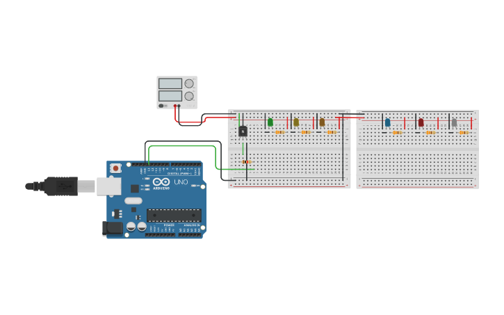 Circuit design transistor arduino - Tinkercad