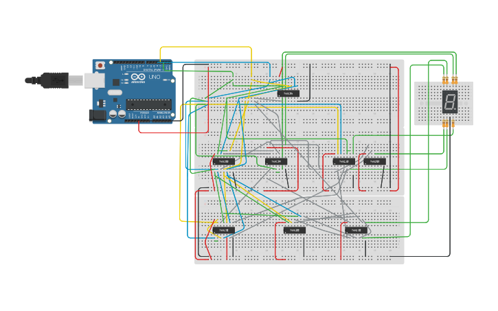 Circuit design 7 сегм. | Tinkercad
