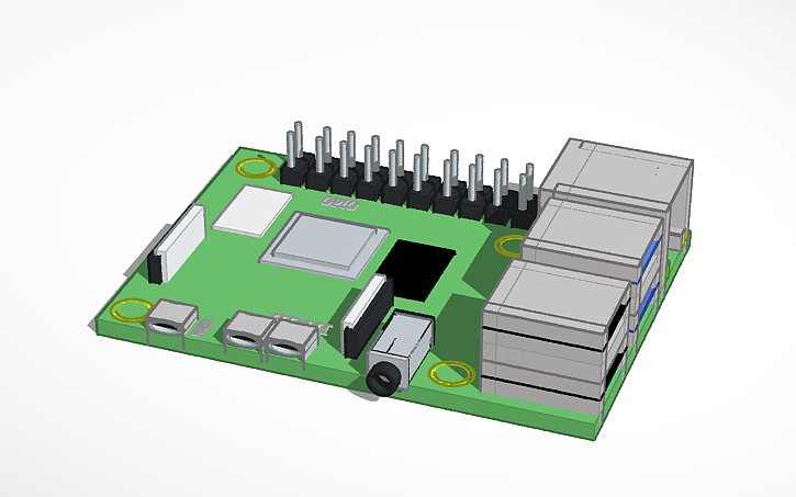 3D design Raspberry Pi 4 - Tinkercad