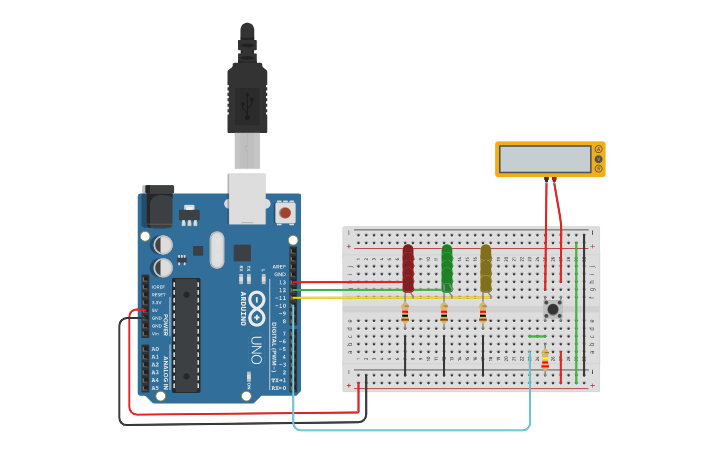 Circuit design Traffic Light - Tinkercad