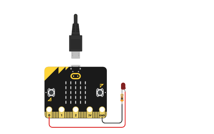 Circuit design microbit - 01. Output - LEDs (blinking) | Tinkercad