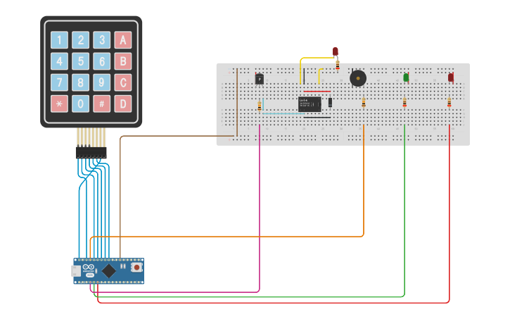 Circuit design OPEN DOOR WITH CODE - Tinkercad