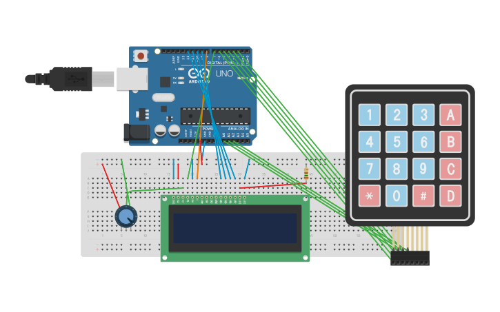 Circuit design Simple clock with keypad - Tinkercad