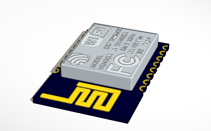 3D design ESP-12E - Tinkercad