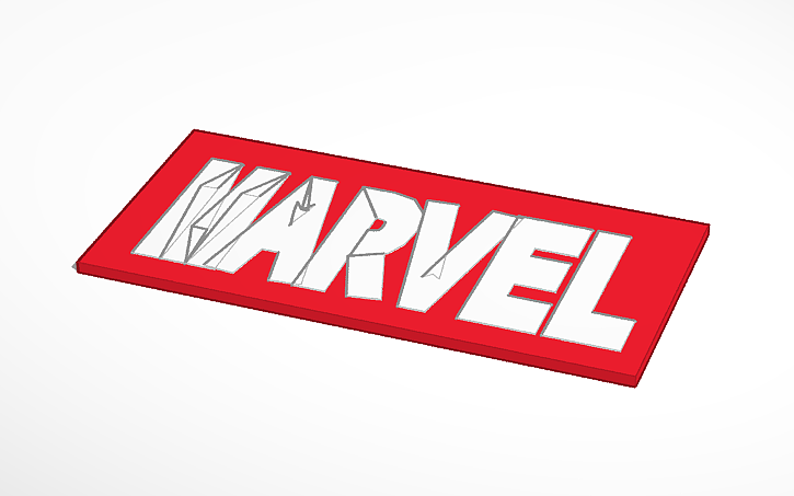 3D design Marvel Logo - Tinkercad