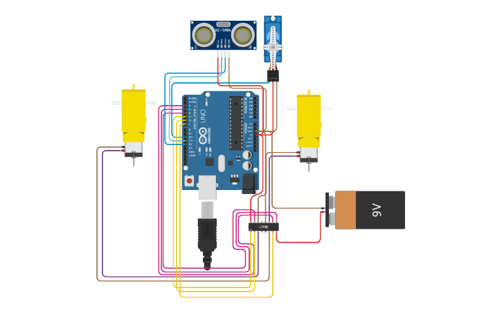 Circuit design Robot Rev 0 - Tinkercad