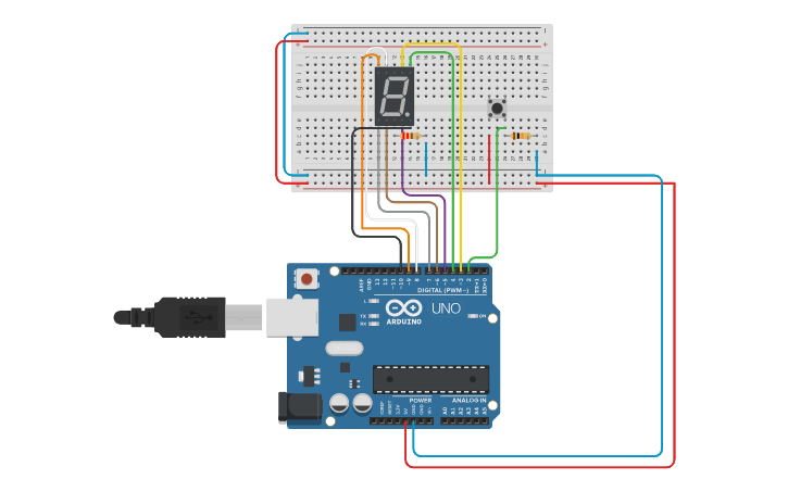 Circuit design Dado Con Display 7 Segmentos Tutorial - Tinkercad