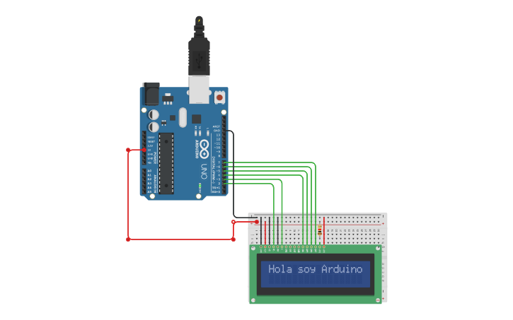 Circuit design simulando un lcd - Tinkercad