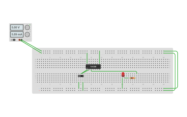 Circuit design Circuito NOT usando NAND | Tinkercad