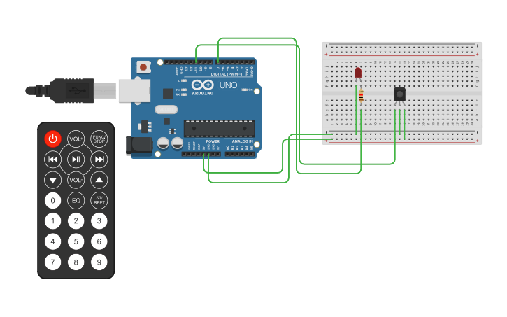 Circuit design IR SENSOR - Tinkercad image.