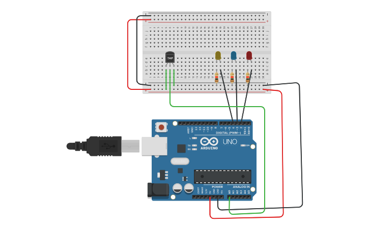 Circuit design temperature sensor | Tinkercad