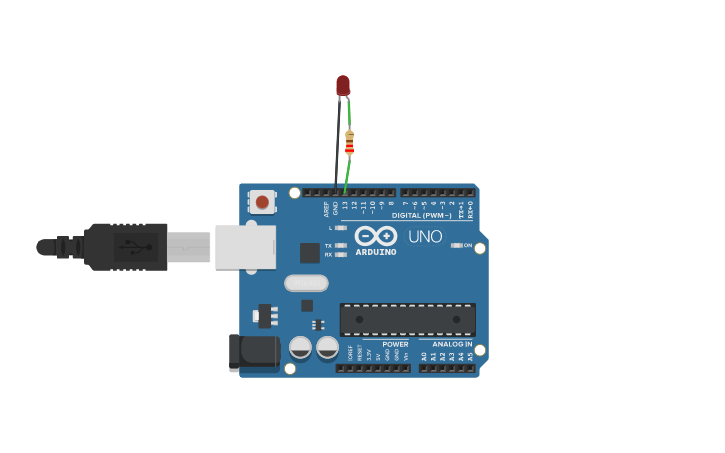 Circuit design Copy of Lab 1.1 - Arduino Blink - Tinkercad