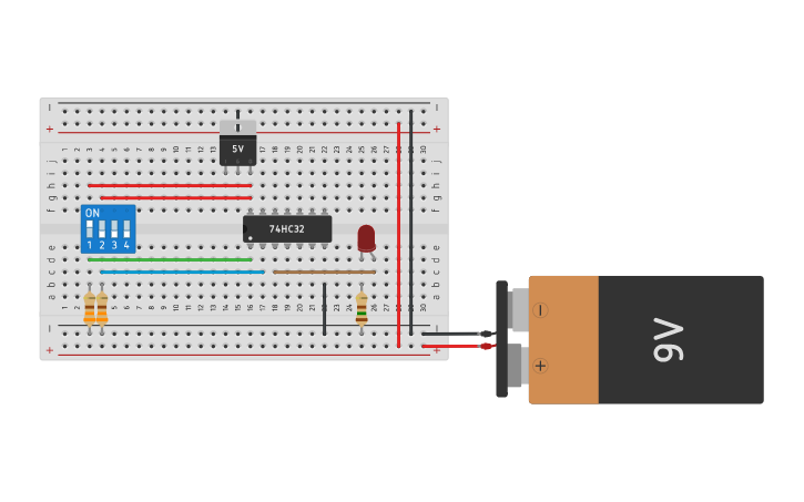 Circuit design OR | Tinkercad